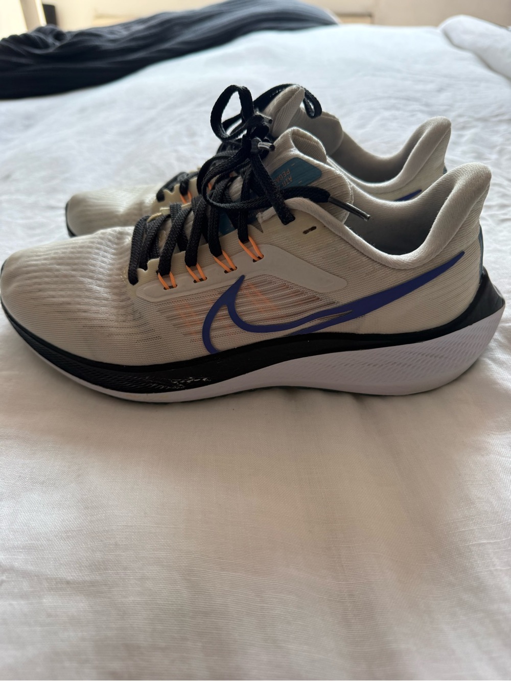 Nike womens Sneakers - White Upper with Blue Swoosh and Black Accents